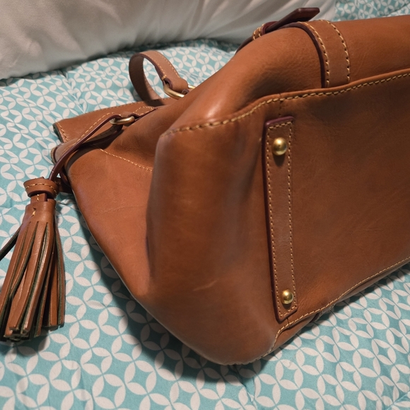 Dooney & Bourke Double Pocket Florentine Satchel - Natural - Picture 8 of 17